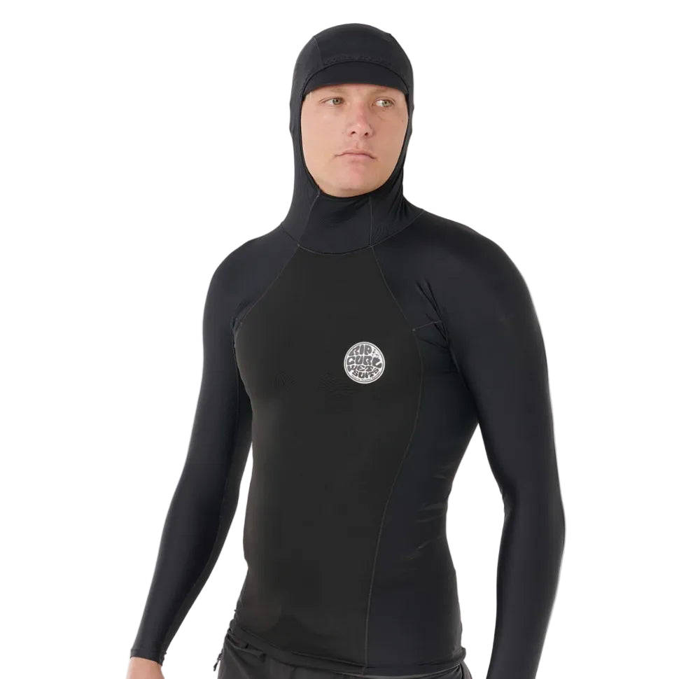 Rip Curl Ultimate Search Long Sleeve Hooded Vest in Black