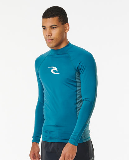 Rip Curl Waves UPF Perf Long Sleeve Rash Vest - Deep Ocean