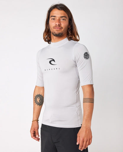 Rip Curl Corps Short Sleeve UV Top - Light Grey