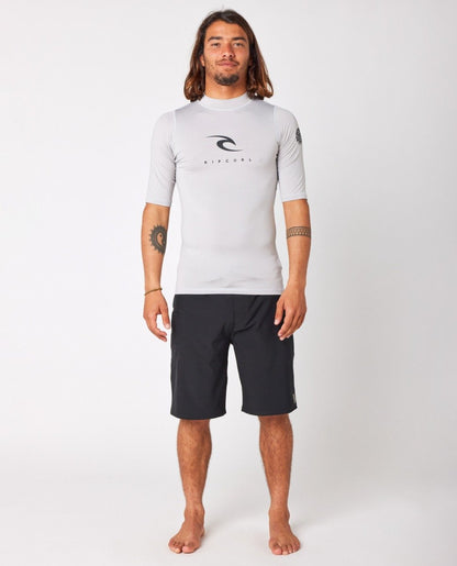 Rip Curl Corps Short Sleeve UV Top - Light Grey