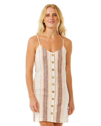Rip Curl Classic Surf Stripe Button Up Womens Dress - Multi Colour