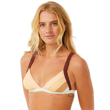 Rip Curl Block Party Spliced Fixed Women's Triangle Bikini Top - Bone