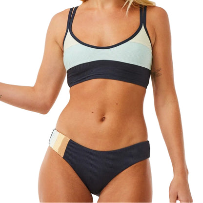 Rip Curl Block Party Spliced Cheeky Women's Hip Bikini Bottoms - Navy
