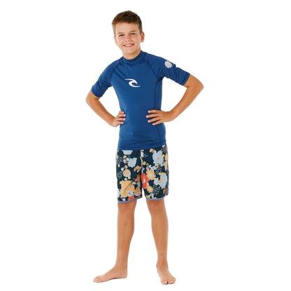 Rip Curl Waves UPF Boys Rash Vest - Blue Gum