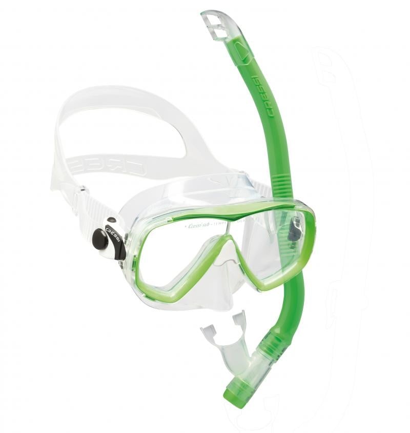Cressi Estrella Junior & Top Snorkeling Goggles - Green - Full View