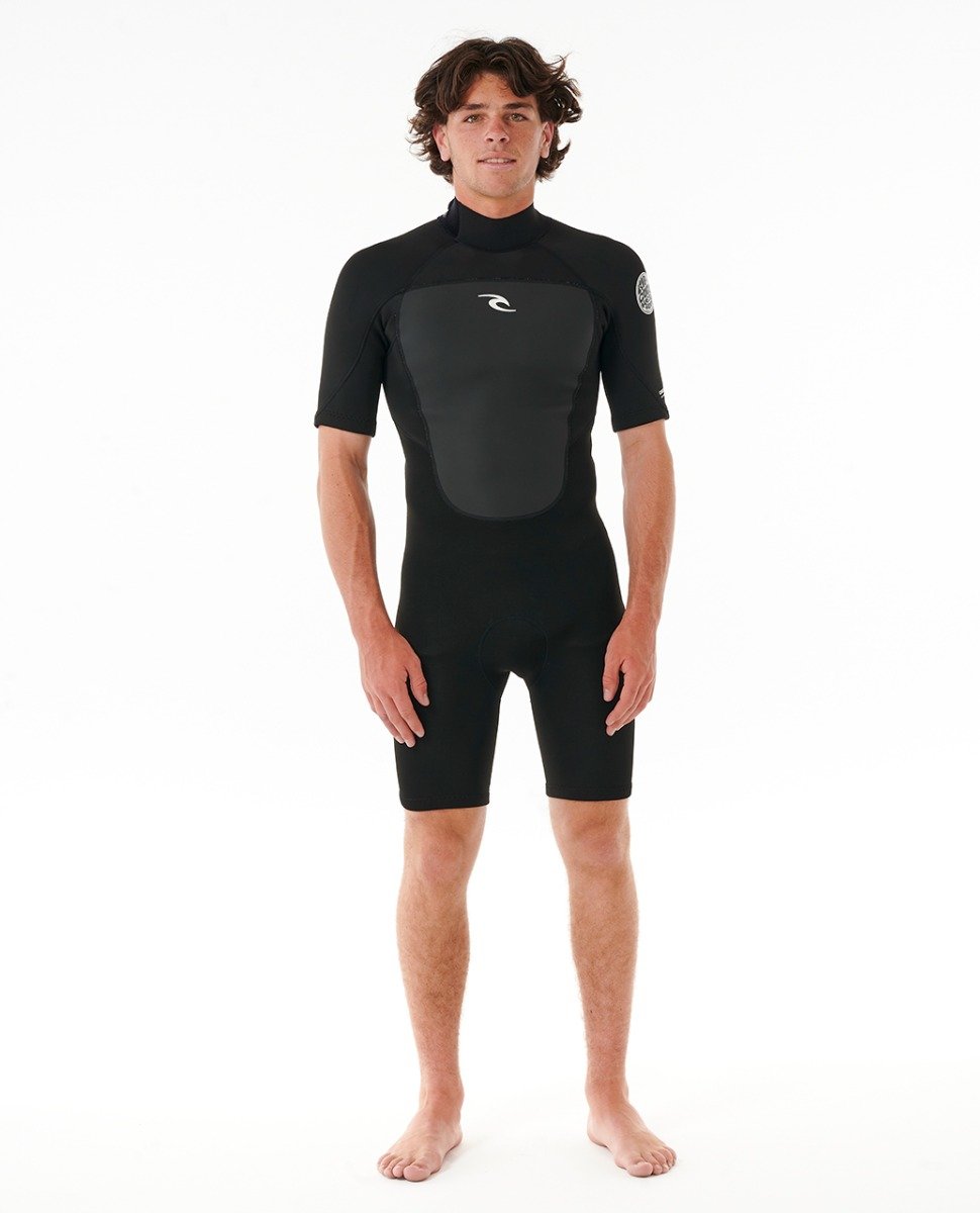 Rip Curl Omega 2mm Mens Back Zip Shorty Wetsuit - Black