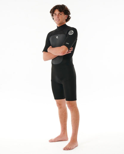 Rip Curl Omega 2mm Men's Back Zip Shorty Wetsuit - Black