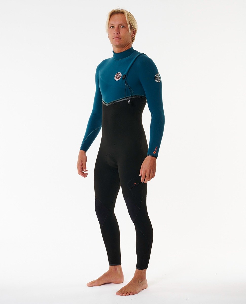 Rip Curl E-Bomb 4/3mm Men's Zip Free Wetsuit 2025 - Blue Green