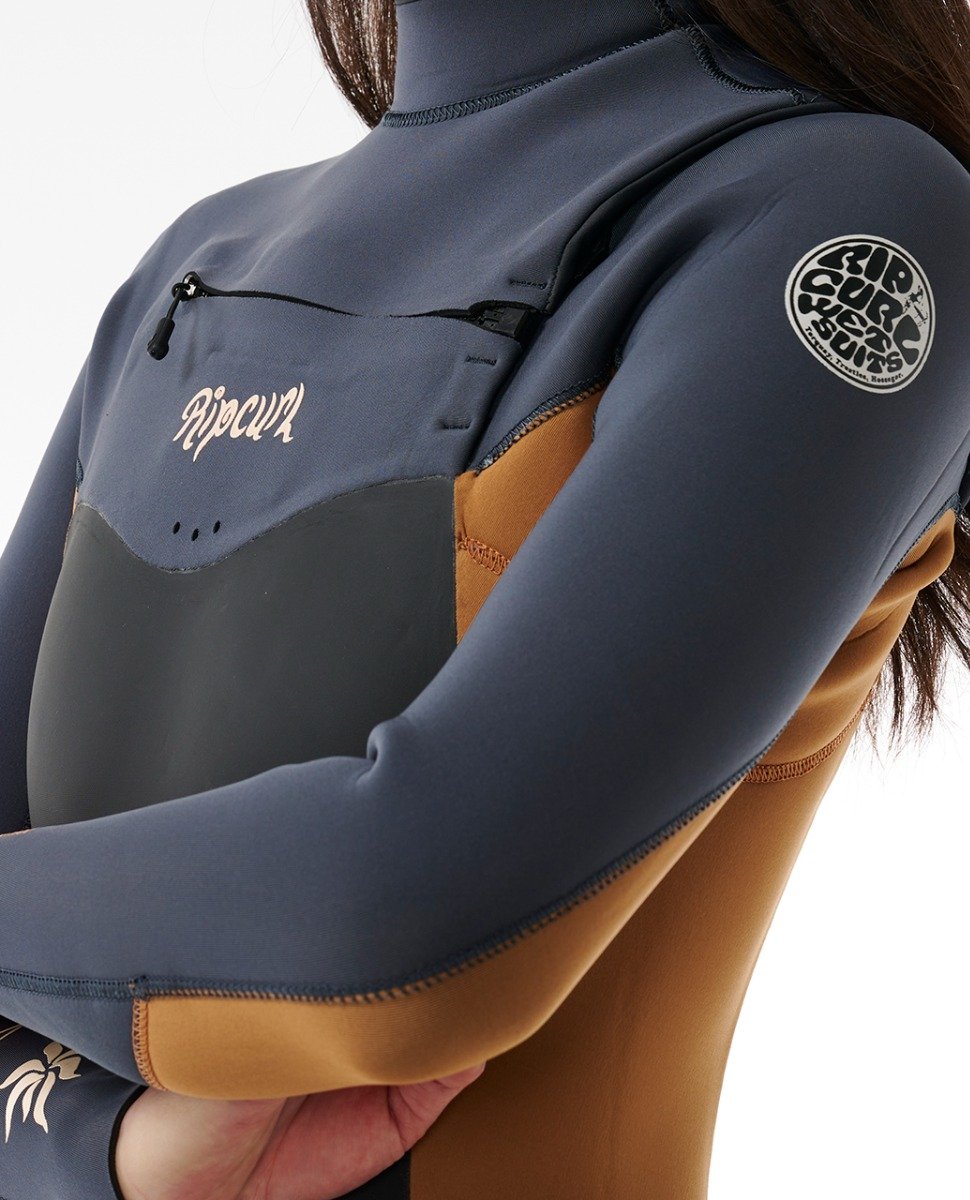 Rip Curl Dawn Patrol 4/3mm Women's Chest Zip Wetsuit 2025 - Light Brown