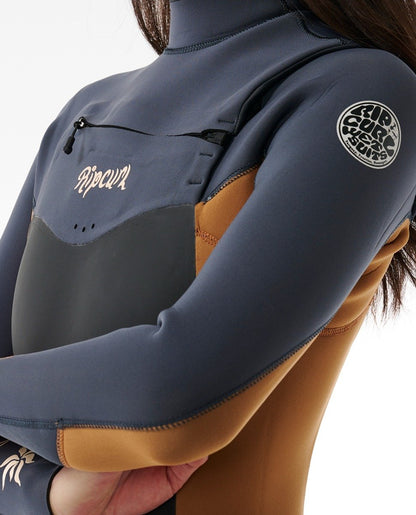 Rip Curl Dawn Patrol 4/3mm Women's Chest Zip Wetsuit 2025 - Light Brown