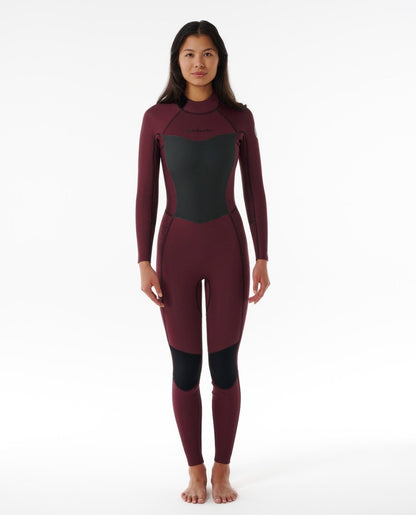 Rip Curl Dawn Patrol 4/3mm Womens Back Zip Wetsuit - Plum