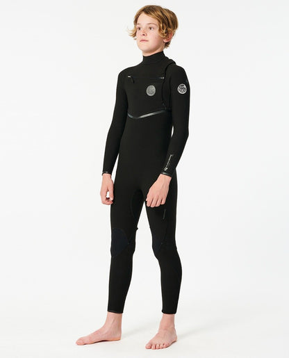 Ripcurl Junior Flash Bomb 5/3mm Chest Zip Winter Wetsuit - Black