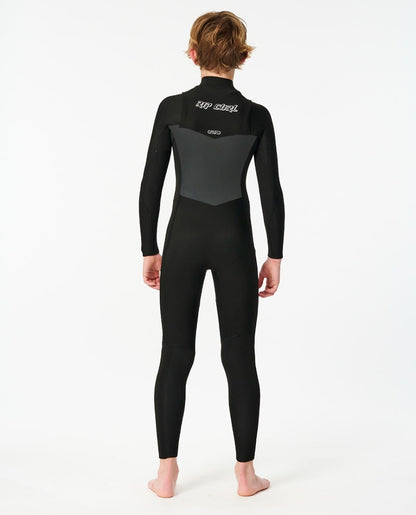 Rip Curl Junior Dawn Patrol Chest Zip 5/3mm Winter Wetsuit - Black