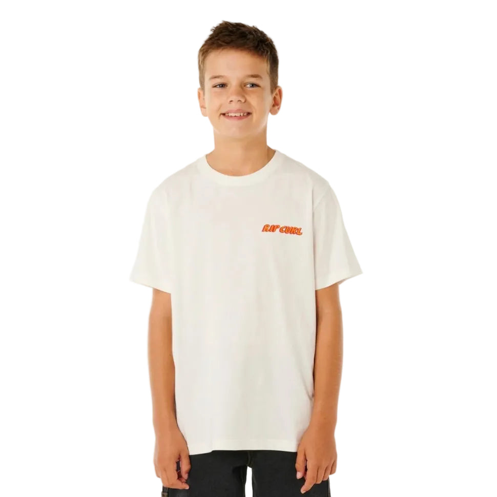 Rip Curl Eternal Shred Logo Boys Tee - Bone