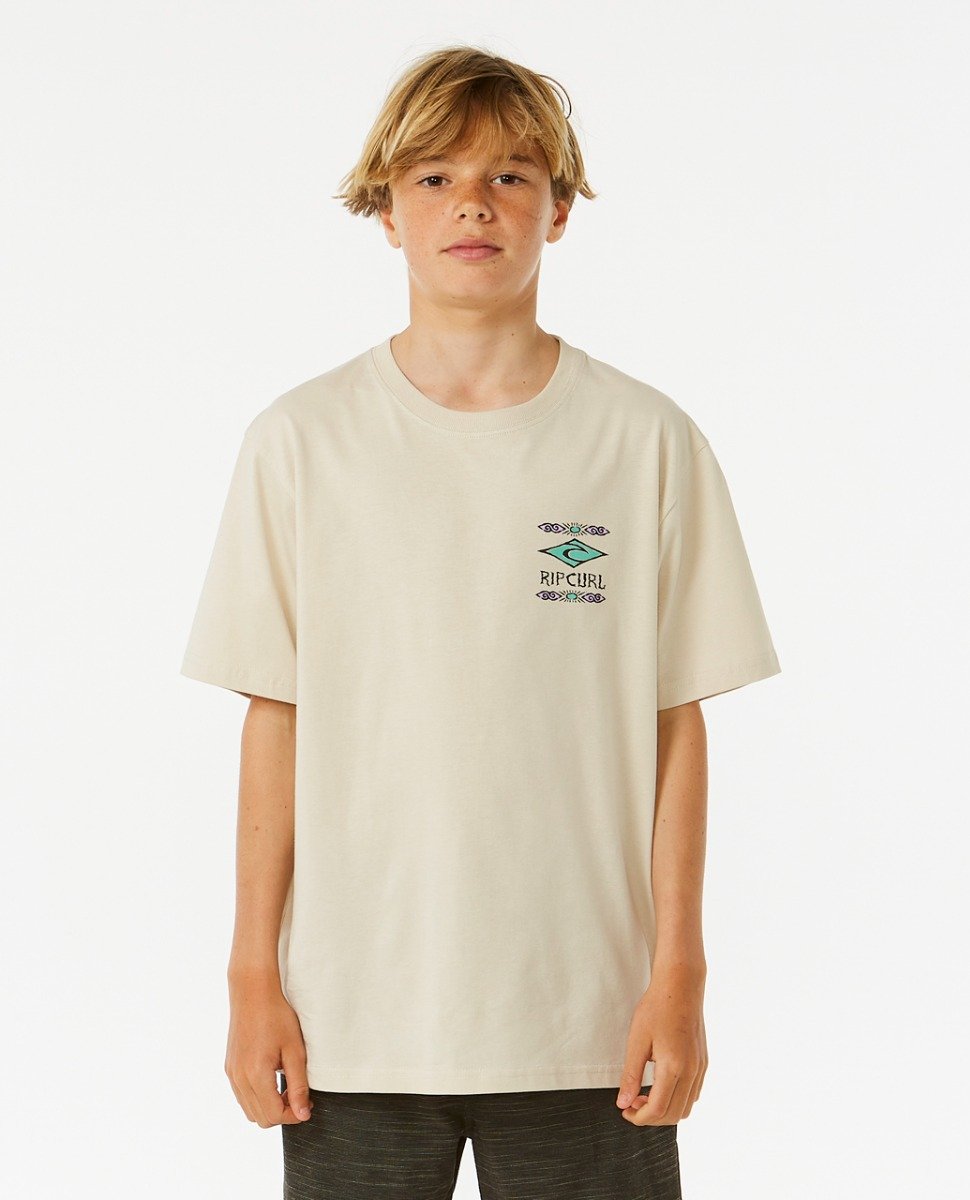 Rip Curl Lost Islands Boys Logo Tee - Vintage White