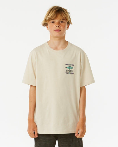 Rip Curl Lost Islands Boys Logo Tee - Vintage White