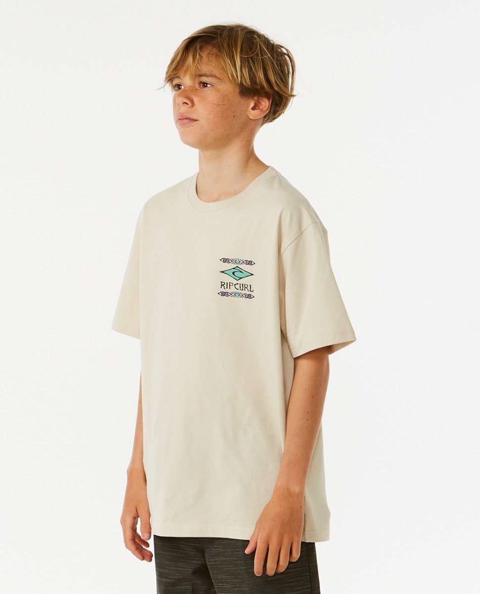 Rip Curl Lost Islands Boys Logo Tee - Vintage White