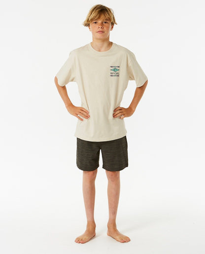 Rip Curl Lost Islands Boys Logo Tee - Vintage White