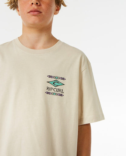 Rip Curl Lost Islands Boys Logo Tee - Vintage White