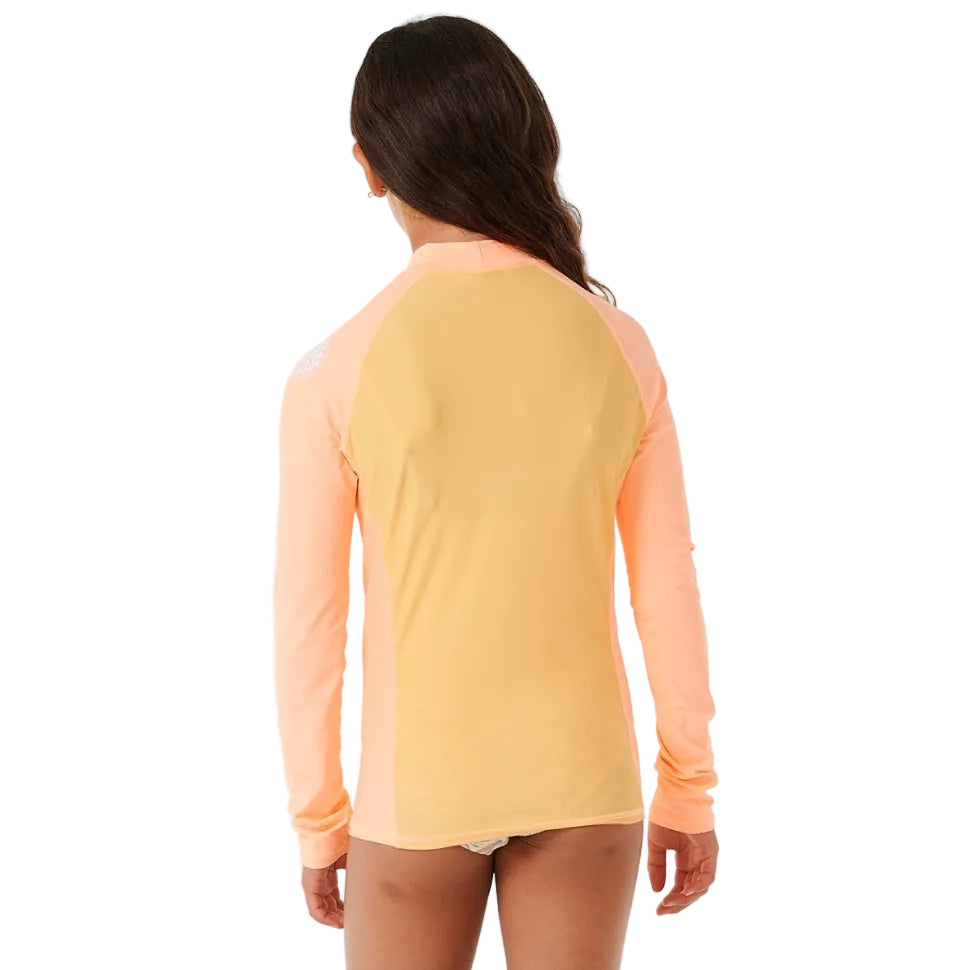 Rip Curl Classic Surf Long Sleeve Girls Rash Vest - Orange