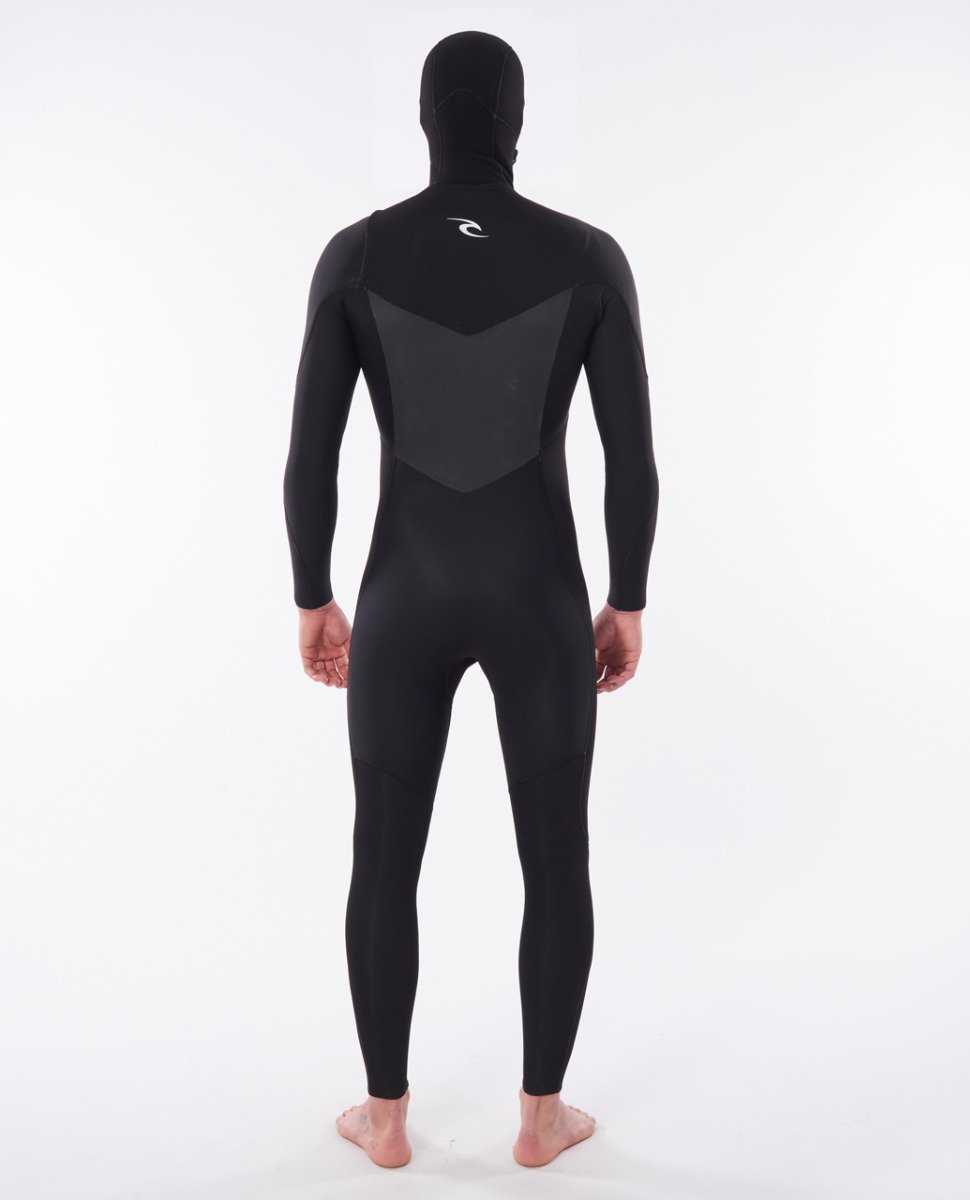 Rip Curl Dawn Patrol 6/4mm Men's Hooded Chest Zip Wetsuit - Black