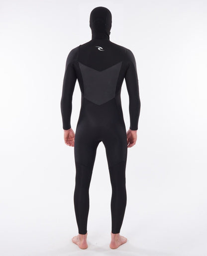 Rip Curl Dawn Patrol 6/4mm Men's Hooded Chest Zip Wetsuit - Black