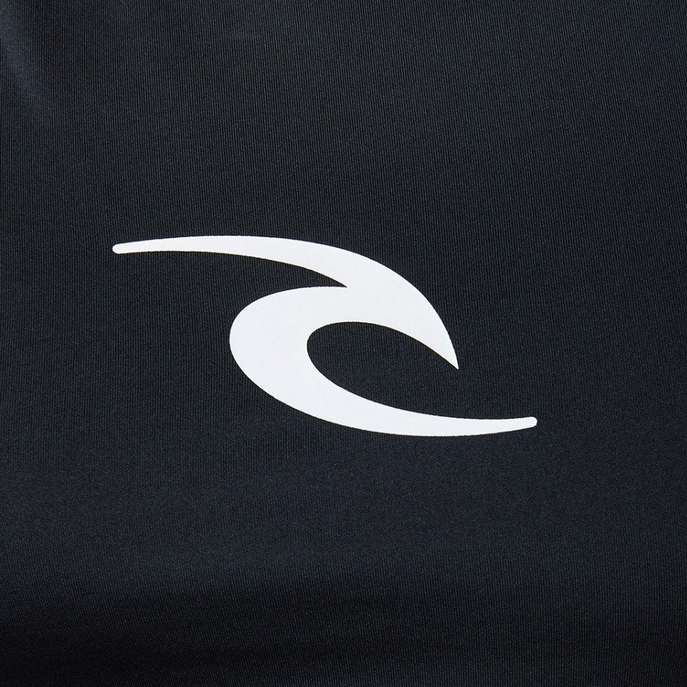 Rip Curl Waves Men's UPF Performance Short Sleeve Rash Vest - Black