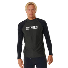 Rip Curl Shock UPF Mens Long Sleeve Rash Vest - Black Marle