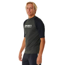 Rip Curl Shock UPF Men's Short Sleeve Rash Vest - Black Marle