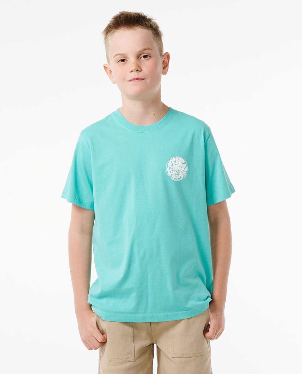 Rip Curl Kids Wetsuit Icon Short Sleeve Tee in Aqua