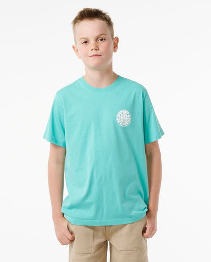 Rip Curl Kids Wetsuit Icon Short Sleeve Tee in Aqua