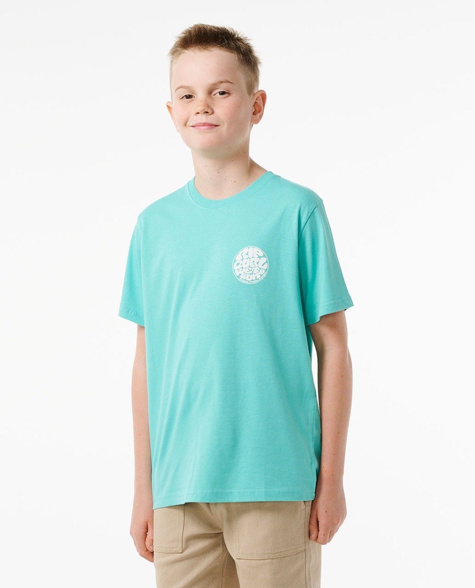 Rip Curl Kids Wetsuit Icon Short Sleeve Tee - Aqua