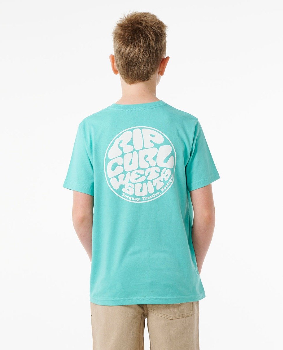 Rip Curl Kids Wetsuit Icon Short Sleeve Tee - Aqua