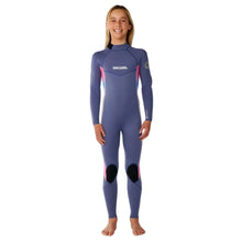 Rip Curl Kids Dawn Patrol Back Zip 4/3mm Wetsuit in Grey Blue