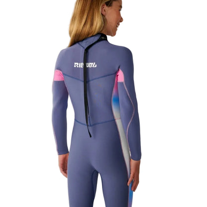 Rip Curl Kids Dawn Patrol Back Zip 4/3mm Wetsuit 2026 - Grey Blue