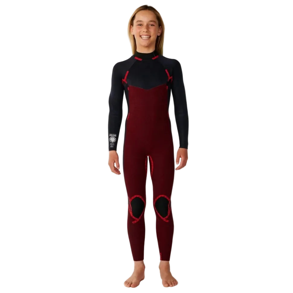Rip Curl Kids Dawn Patrol Back Zip 4/3mm Wetsuit 2026 - Grey Blue