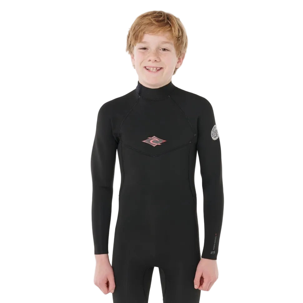 Rip Curl Kids Dawn Patrol Back Zip 4/3mm Wetsuit 2026 - Black