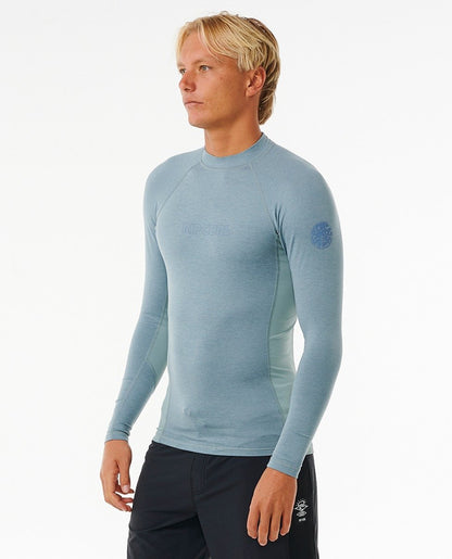 Rip Curl Dawn Patrol UPF Perf Men's Long-Sleeved Rash Vest - Mineral Blue