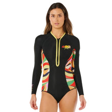 Rip Curl G-Bomb 1.5mm LS Front Zip Springsuit in Neon Waves
