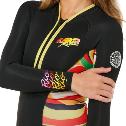 Rip Curl G-Bomb 1.5mm LS Front Zip Springsuit - Neon Waves