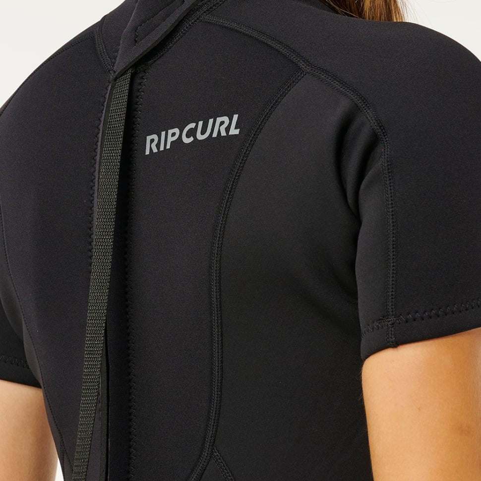 Rip Curl Womens Trad Back Zip 2mm Flatlock Shorty in Black