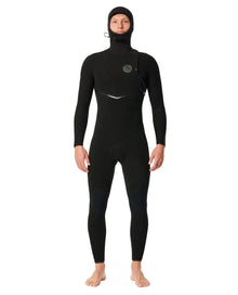 Rip Curl E Bomb 4/3mm Mens Zip Free Hooded Wetsuit - Black