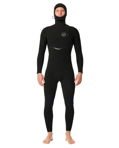 Rip Curl E Bomb 4/3mm Mens Zip Free Hooded Wetsuit - Black