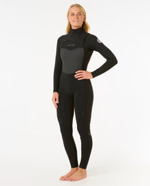 Rip Curl Womens Dawn Patrol 4/3mm Chest Zip Wetsuit - Black