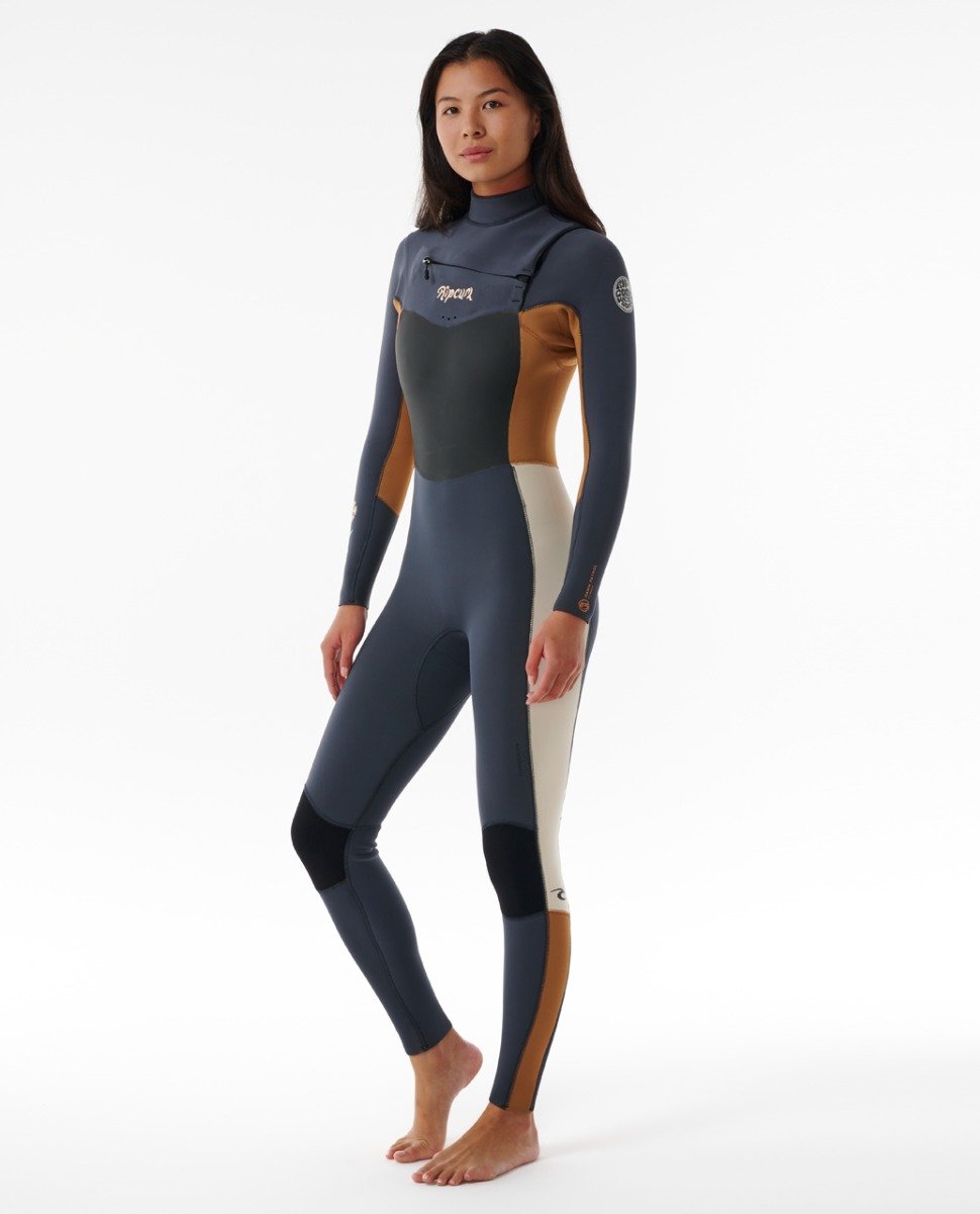 Rip Curl Women's Dawn Patrol 3/2mm Chest Zip Wetsuit - Light Brown