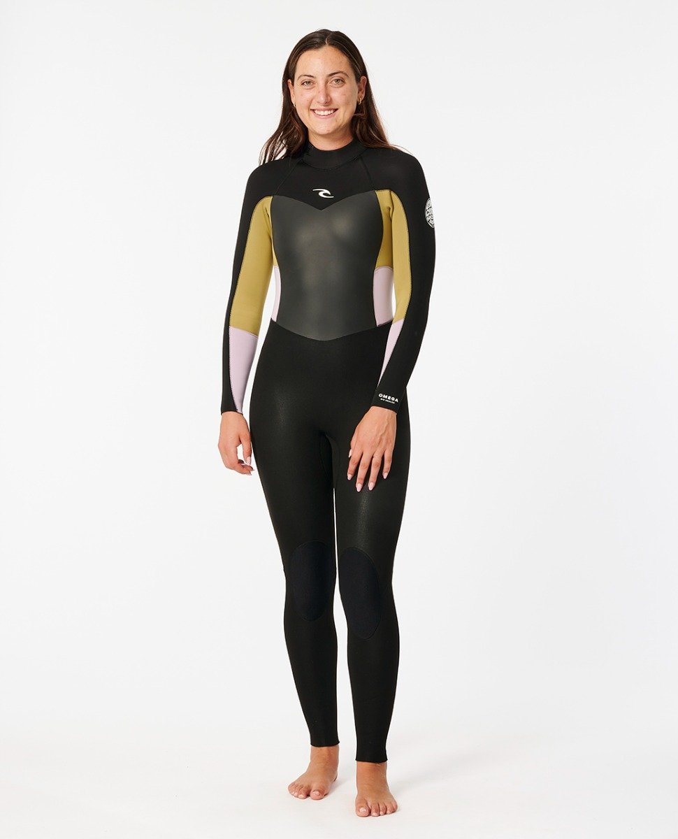 Womens Omega 4/3mm GBS Back Zip Wetsuit in Khaki