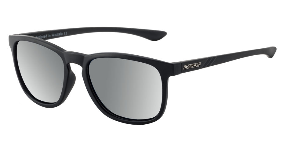 Dirty Dog Shadow Polarised Sunglasses - Satin Black/Silver Mirror