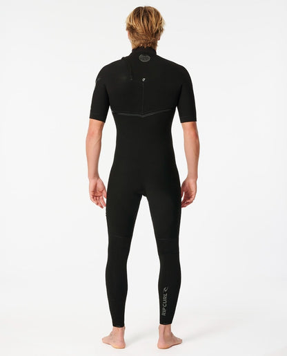 Rip Curl E Bomb 2/2mm Mens Short Sleeve Zip Free Wetsuit 2025 - Black
