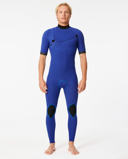 Rip Curl E Bomb 2/2mm Mens Short Sleeve Zip Free Wetsuit 2025 - Black