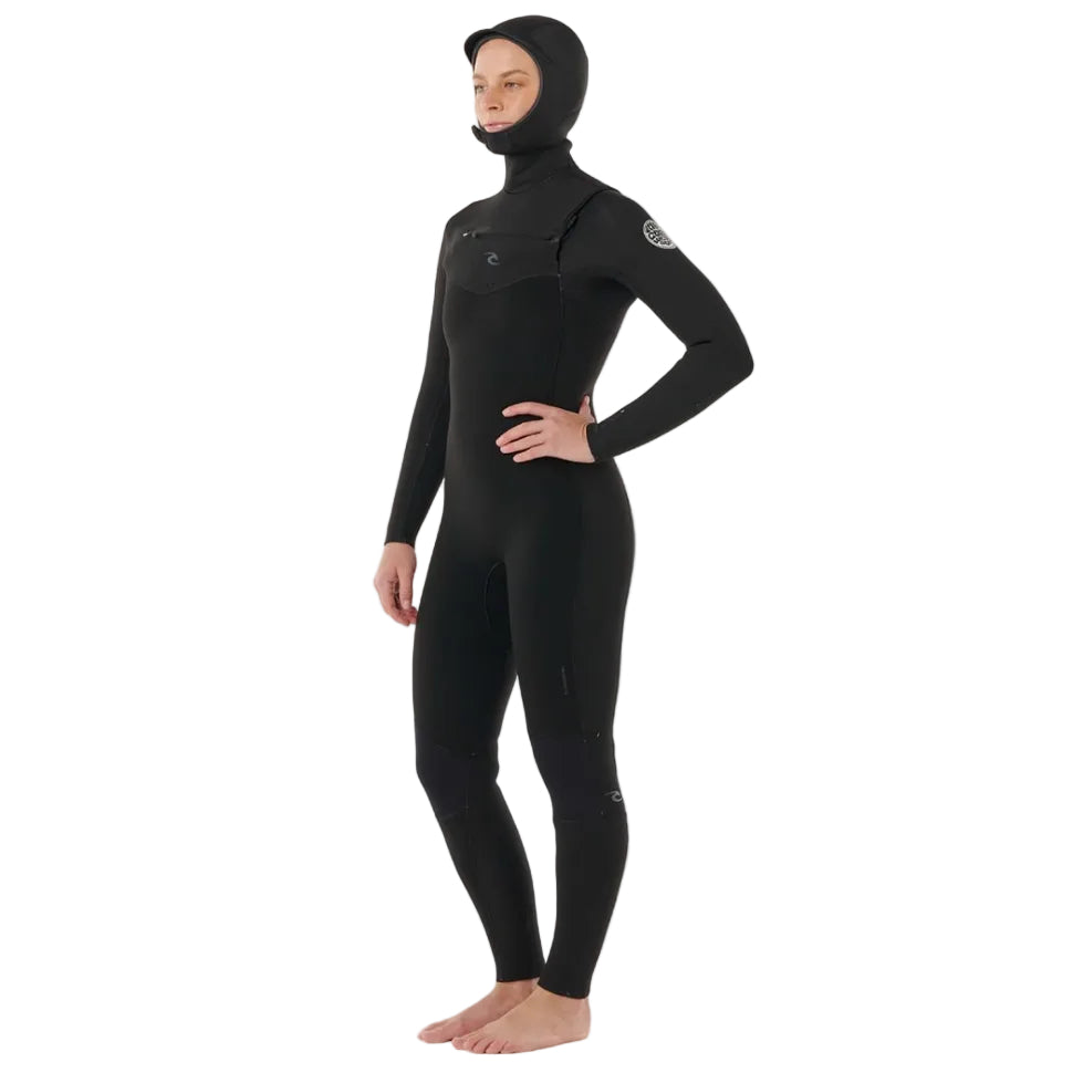 Rip Curl Womens Dawn Patrol Hooded 5/4mm Winter Wetsuit 2026 - Black